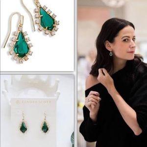 Kendra Scott Emerald Green Juniper Drop Earrings
